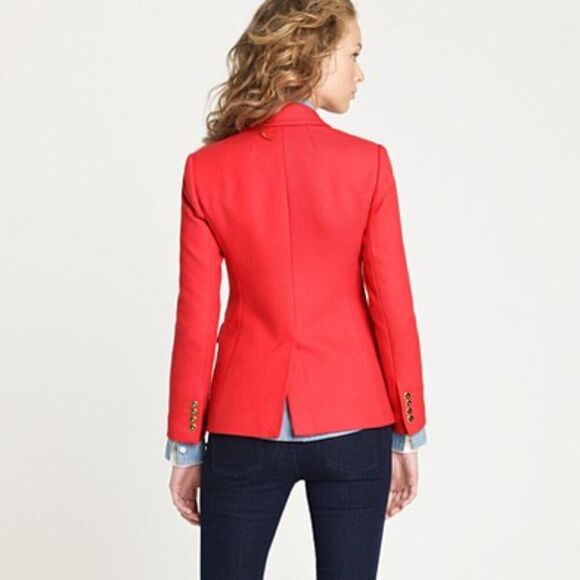 J Crew 2 Red Coral Wool Hack ing Riding Equestrian Jacket Blazer Old Money Prep - Picture 16 of 16